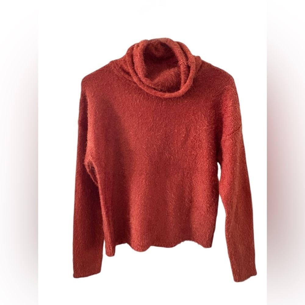 Knot Sisters Rust Cowl Neck Sweater